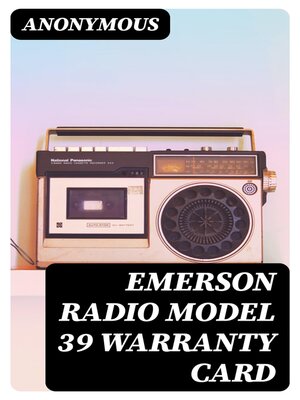 cover image of Emerson Radio Model 39 Warranty Card